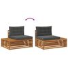 vidaXL Outdoor Sofa Set with Cushion 2 Piece Natural and Anthracite