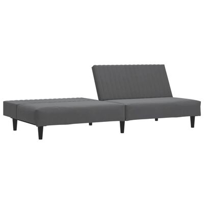 vidaXL 2-Seater Sofa Bed Dark Grey Velvet