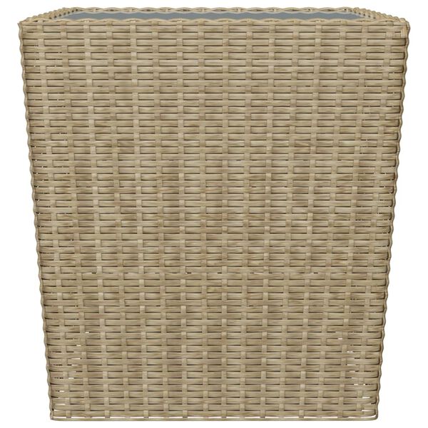 vidaXL 3 Piece Bistro Set Poly Rattan and Tempered Glass Beige