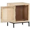 vidaXL Bedside Cabinet 40x30x50 cm Solid Mango Wood and Natural Cane