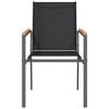 vidaXL Garden Chairs 2 pcs Black 55x61.5x90 cm Textilene and Steel