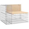 vidaXL Garden Bench Gabion Design 287x71x65.5 cm Solid Wood Pine