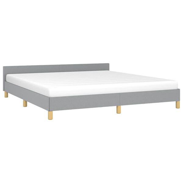 vidaXL Bed Frame without Mattress Light Grey King Fabric