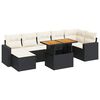 vidaXL 8 Piece Garden Sofa Set with Cushions Black Poly Rattan