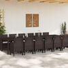 vidaXL Garden Dining Set 13 pcs Brown Polt rattan