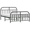 vidaXL Metal Bed Frame without Mattress with Footboard Black 183x213cm