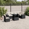 vidaXL 7 Piece Garden Sofa Set with Cushions Black Poly Rattan