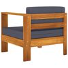 vidaXL 7 Piece Garden Lounge Set with Dark Grey Cushions Acacia Wood