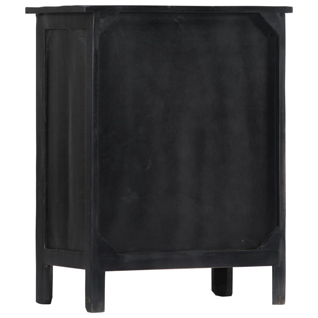 vidaXL Wine Rack Black 56x35x75 cm Solid Mango Wood