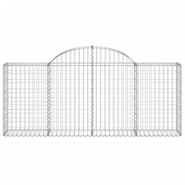 vidaXL Arched Gabion Baskets 5 pcs 200x30x80/100 cm Galvanised Iron
