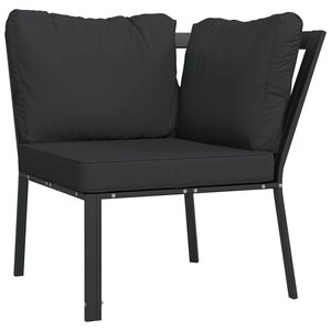 vidaXL Garden Chair with Grey Cushions 76x76x79 cm Steel
