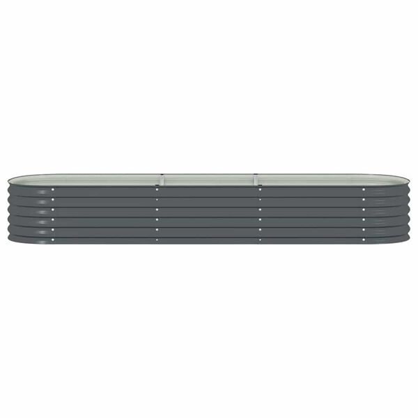 vidaXL Garden Raised Bed 320x80x44 cm Galvanised Steel Grey