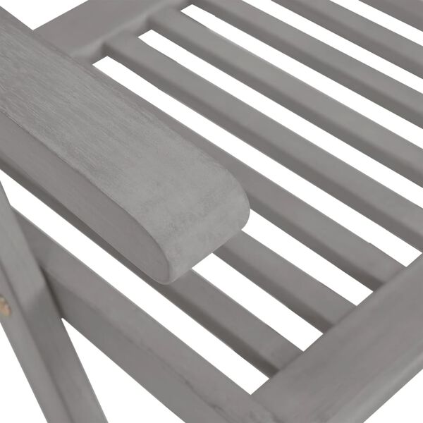 vidaXL Garden Reclining Chairs with Cushions 8 pcs Grey Solid Wood Acacia
