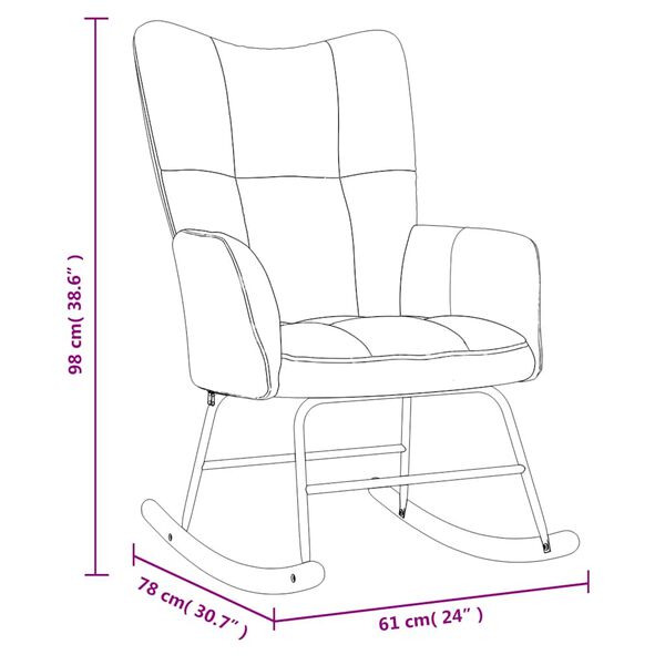 vidaXL Rocking Chair Dark Grey Velvet