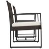 vidaXL 3 piece Garden Dining Set with Cushions Brown PP Rattan