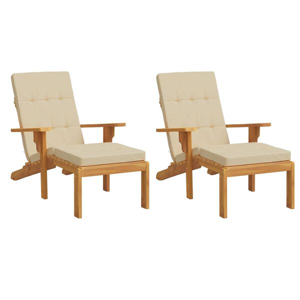 vidaXL Deck Chair Cushions 2 pcs Beige Oxford Fabric