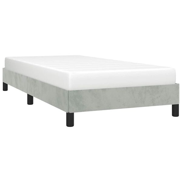 vidaXL Bed Frame without Mattress Light Grey 100x190 cm Twin Velvet