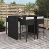 vidaXL 5 Piece Garden Bar Set with Cushions Black Poly Rattan