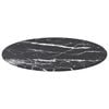 vidaXL Table Top Black &Oslash;40x0.8 cm Tempered Glass with Marble Design