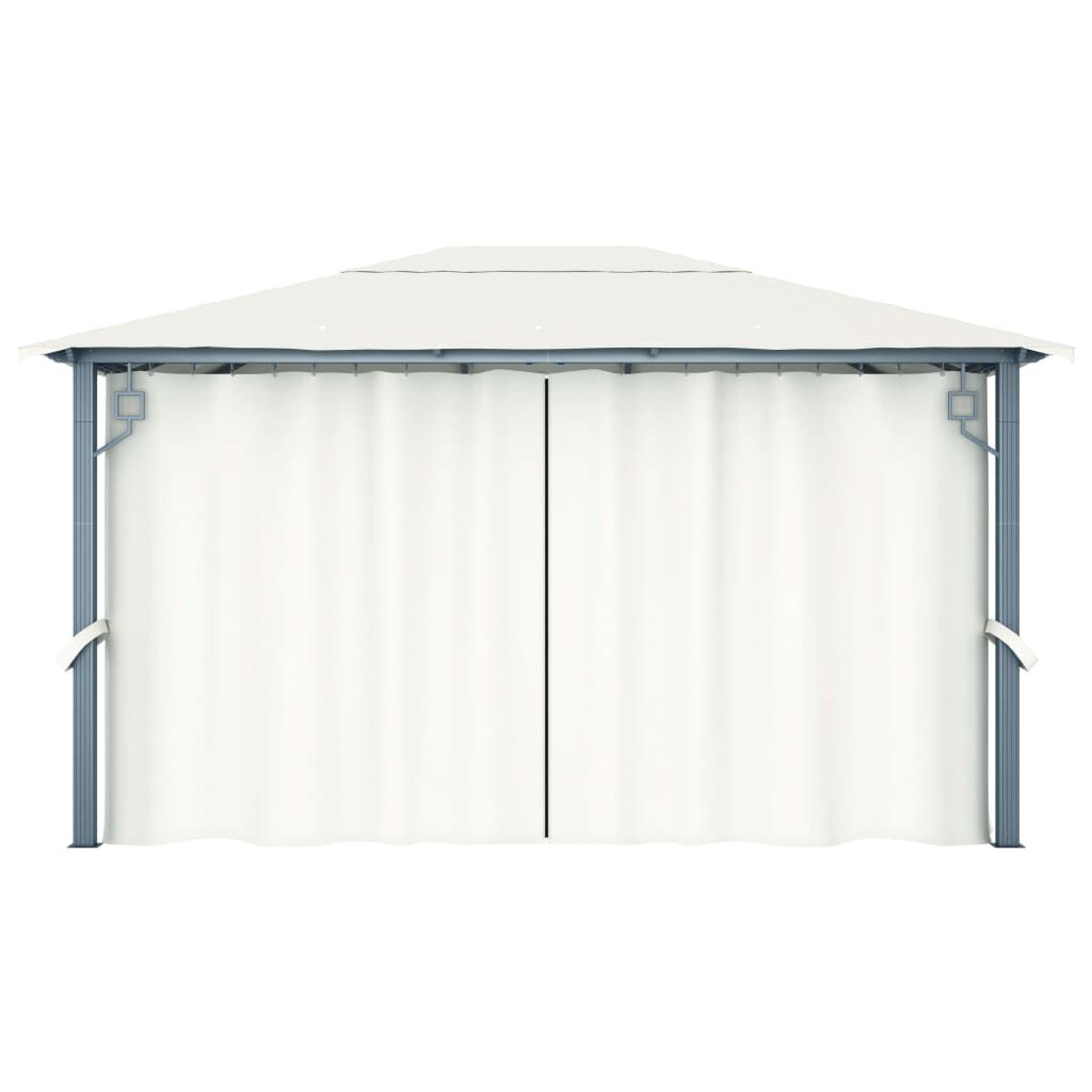 vidaXL Gazebo with Curtain 400 x 300 cm Cream Aluminium