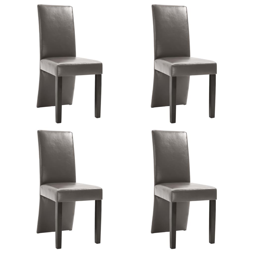 vidaXL Dining Chairs 4 pcs Gray Faux Leather