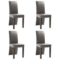 vidaXL Dining Chairs 4 pcs Gray Faux Leather