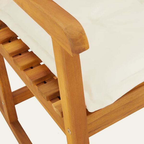 vidaXL Rocking Chair with Cushions Solid Wood Acacia