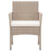 vidaXL Garden Armchairs with Cushions 2 pcs Beige Poly Rattan