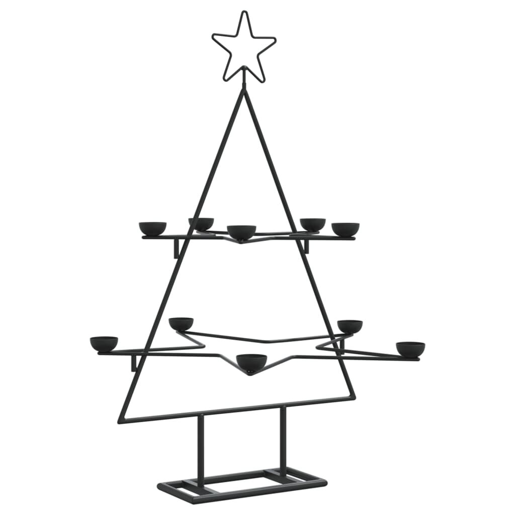 vidaXL Metal Christmas Tree for Decoration Black 75 cm