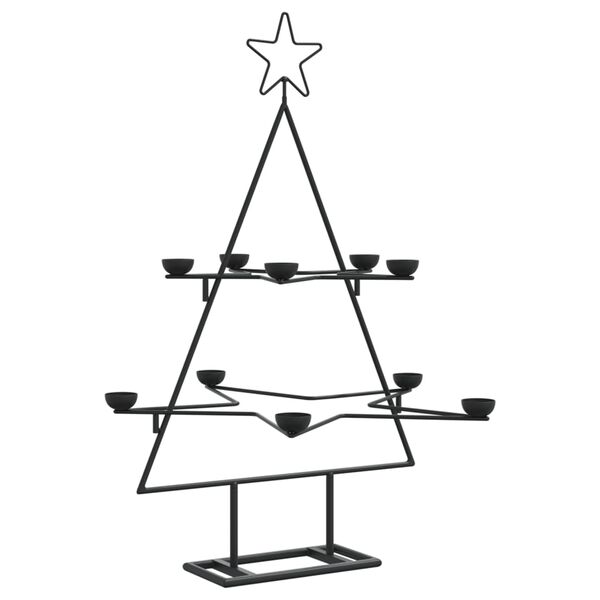 vidaXL Metal Christmas Tree for Decoration Black 75 cm