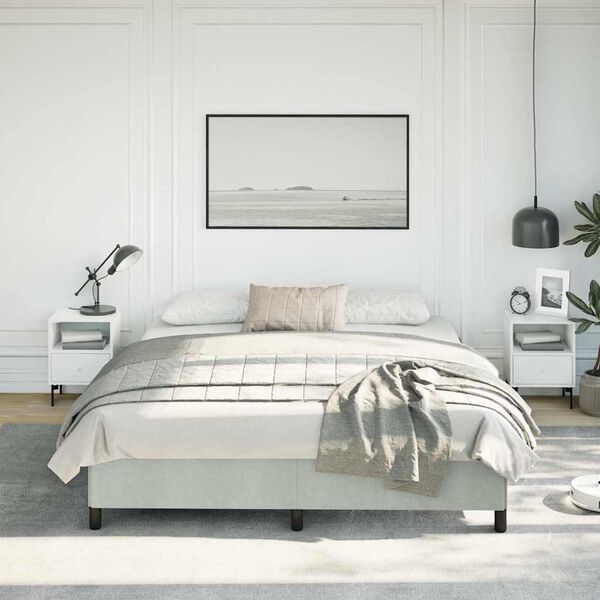 vidaXL Bed Frame without Mattress Light Grey California King Velvet