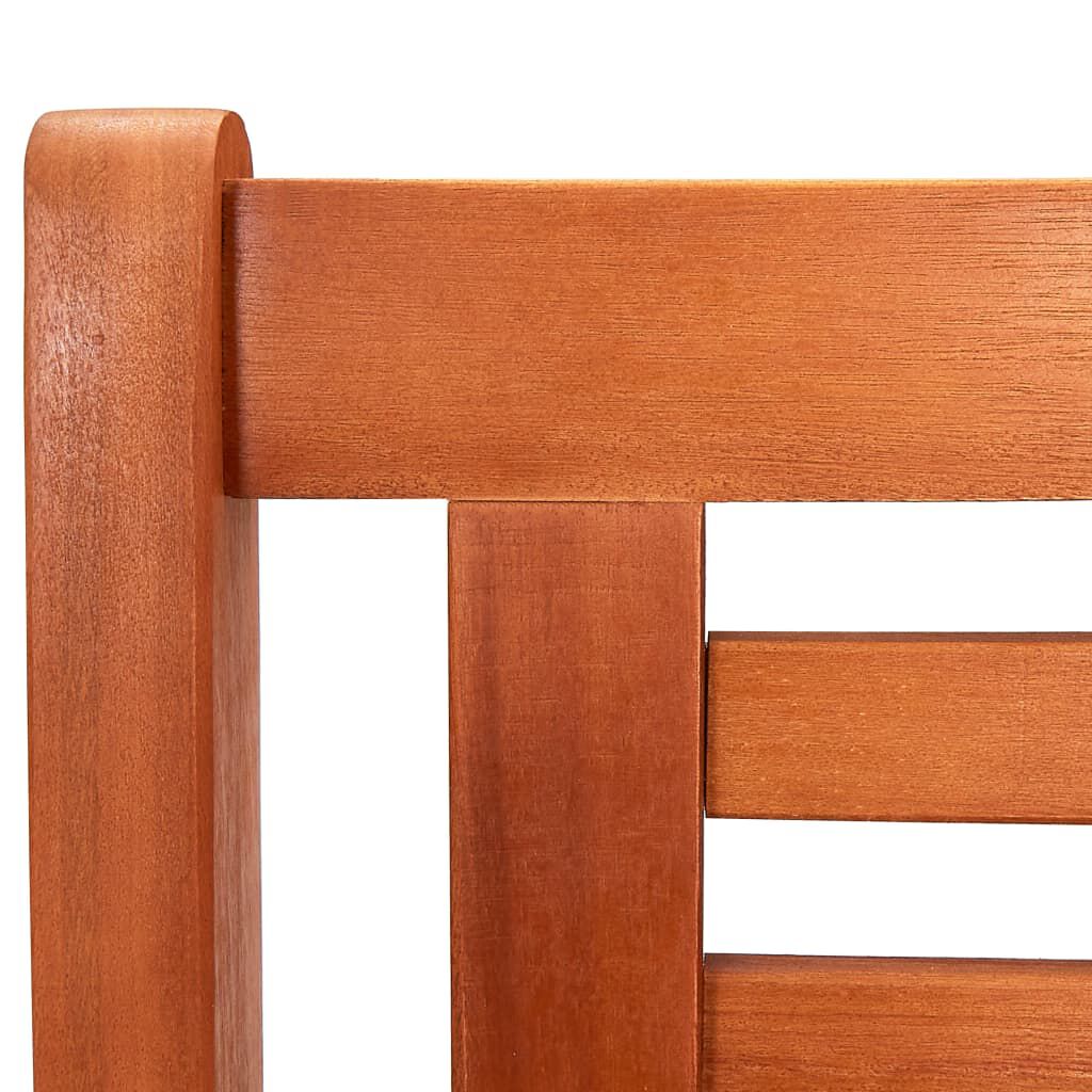 vidaXL 3-Seater Garden Bench 150 cm Solid Eucalyptus Wood