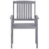 vidaXL 5 Piece Outdoor Dining Set Grey Solid Acacia Wood