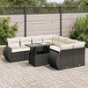 vidaXL 9 Piece Garden Sofa Set with Cushions Black Poly Rattan