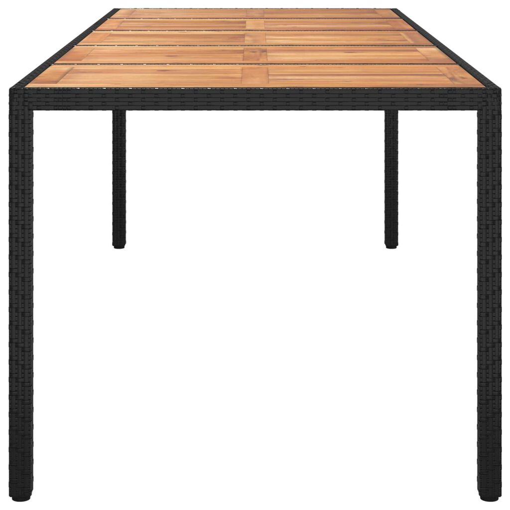 vidaXL Garden Dining Table Black 250x100x75 cm Poly Rattan