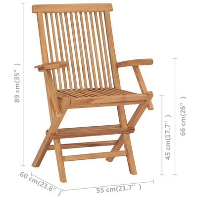 vidaXL Garden Chairs with Wine Red Cushions 2 pcs Solid Teak Wood (41999+314887)