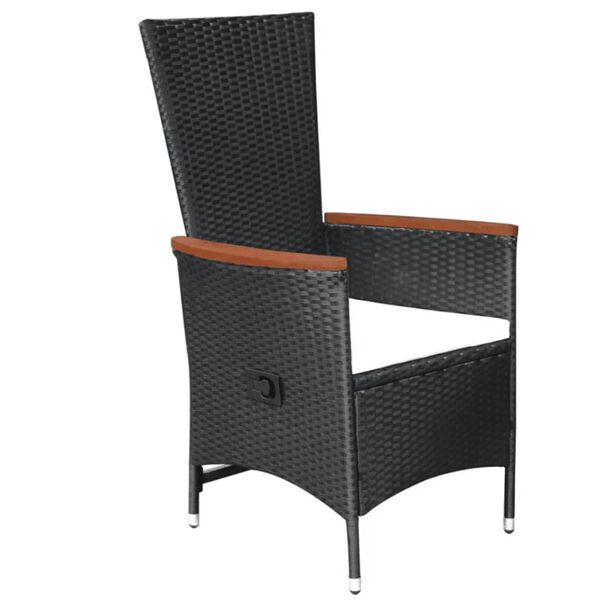 vidaXL 5 Piece Garden Dining Set Black