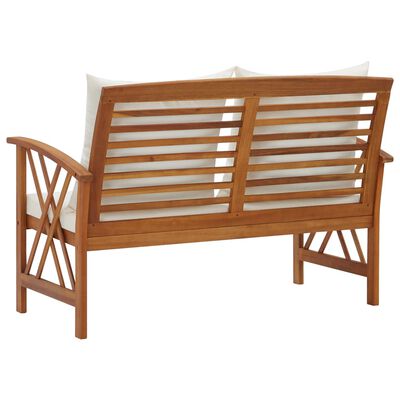 vidaXL Garden Bench with Cushions 119 cm Solid Acacia Wood