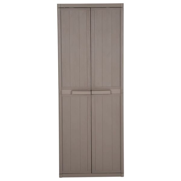 vidaXL Garden Storage Cabinet Brown 65x45x172 cm PP Wood Look