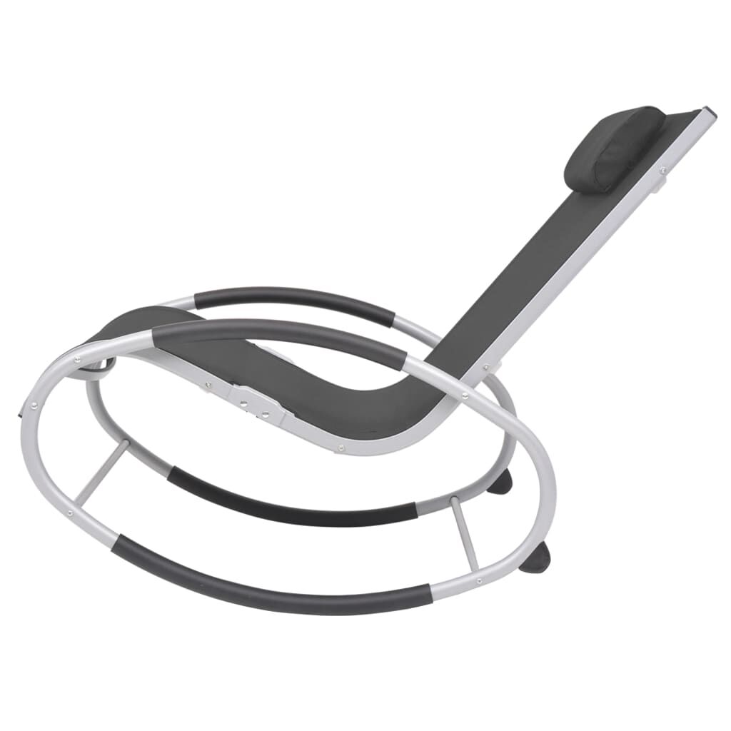 vidaXL Outdoor Rocking Chair Black Textilene
