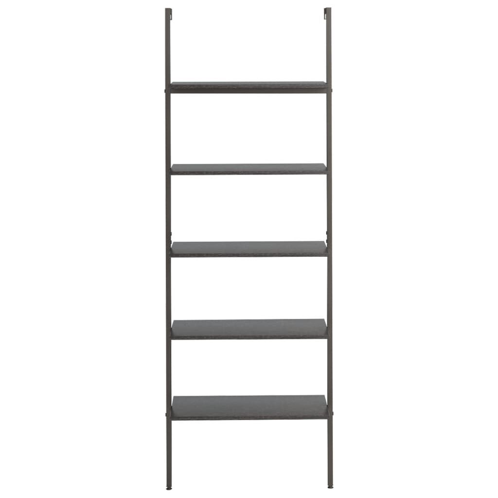 vidaXL 5-Tier Leaning Shelf Black 64x35x185 cm