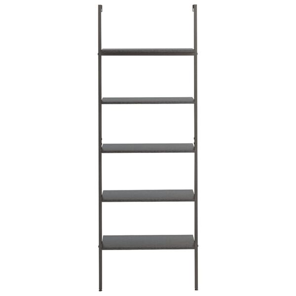 vidaXL 5-Tier Leaning Shelf Black 64x35x185 cm