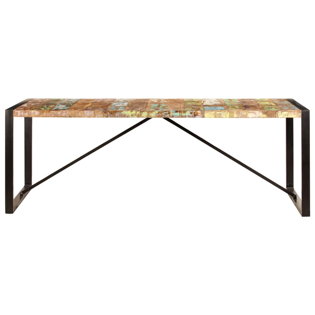 vidaXL Dining Table 220x100x75 cm Solid Reclaimed Wood