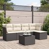 vidaXL 6 Piece Garden Sofa Set with Cushions Black Poly Rattan