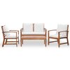 vidaXL 4 Piece Garden Lounge Set with Cushions Solid Acacia Wood