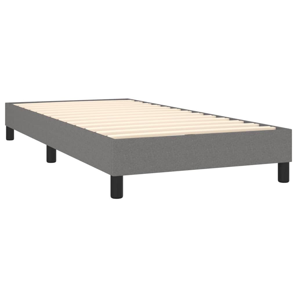 vidaXL Bed Frame without Mattress Dark Grey Twin Fabric (US Only)