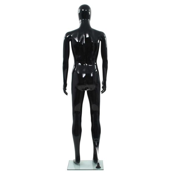 vidaXL Full Body Male Mannequin with Glass Base Glossy Black 185 cm