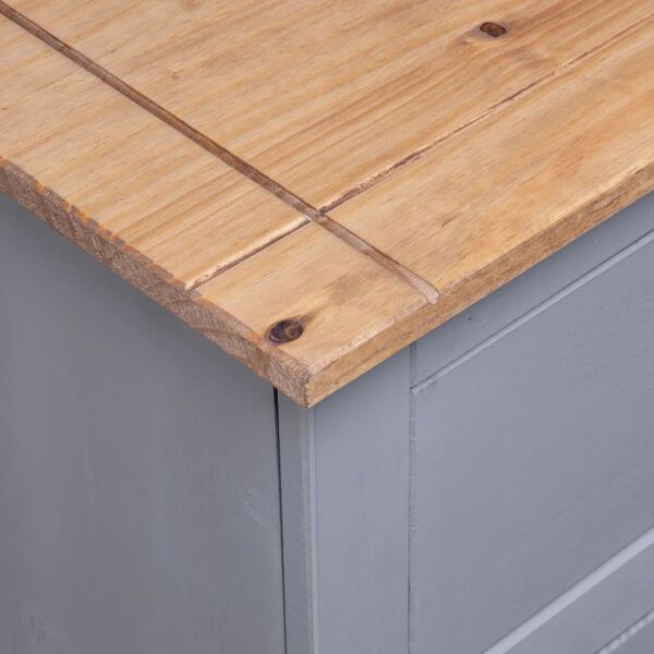 vidaXL Sideboard Grey 93x40x80 cm Solid Pinewood Panama Range