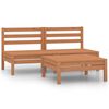 vidaXL 3 Piece Garden Lounge Set Solid Pinewood Honey Brown
