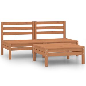 vidaXL 3 Piece Garden Lounge Set Solid Pinewood Honey Brown
